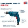 Bosch furadeira de impacto gsb 550 re 550w c/14 brocas