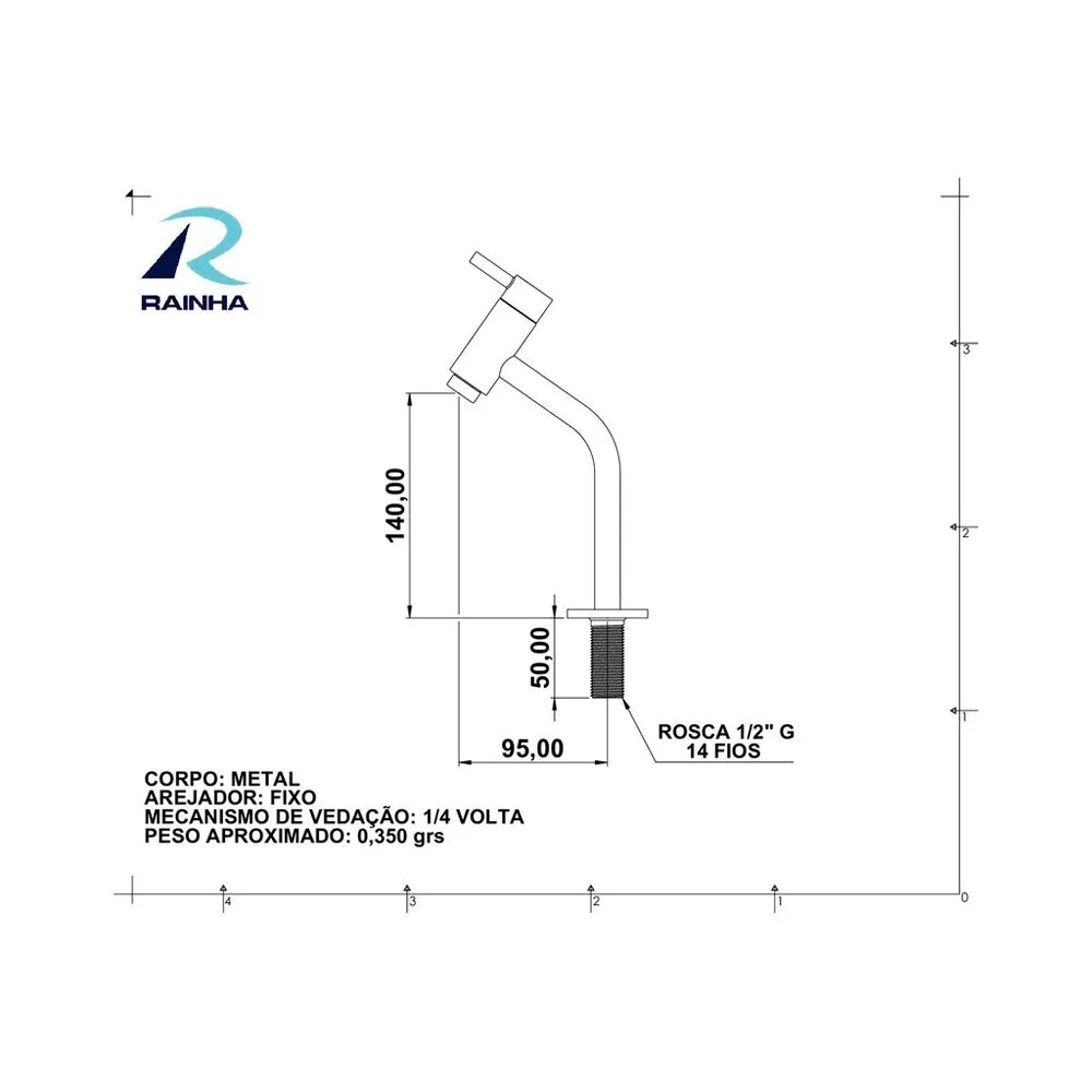 Rainha torneira lavatório soft bancada 1/4 de volta - Imagem 2