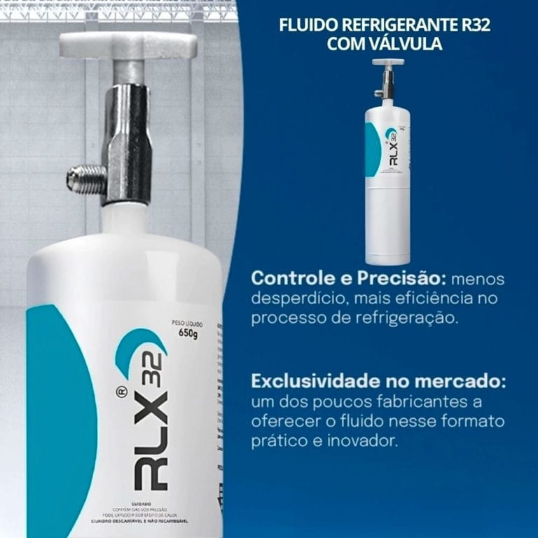 Rlx fluido gas refrigerante válvula dosadora cilindro r32 650gr - Imagem 3