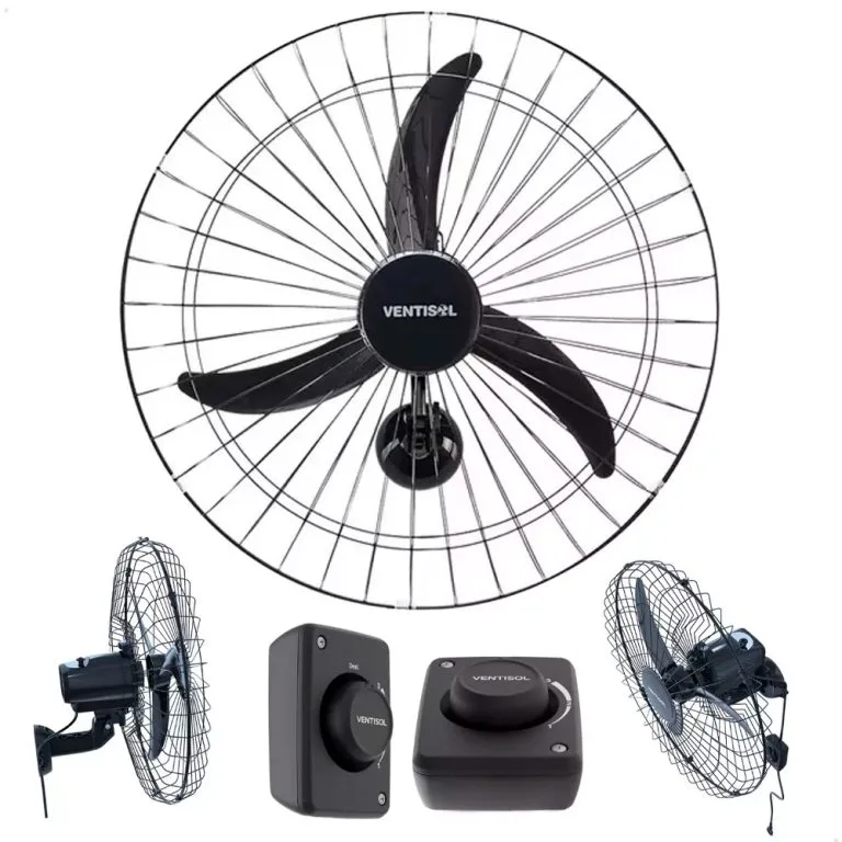 Ventisol ventilador oscilante de parede preto 60cm